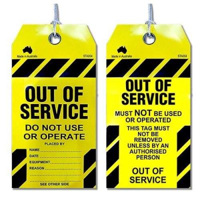 SAFETY TAG OUT OF SERVICE PK 100